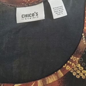 Chico's traveler's blouse size 1 brown
